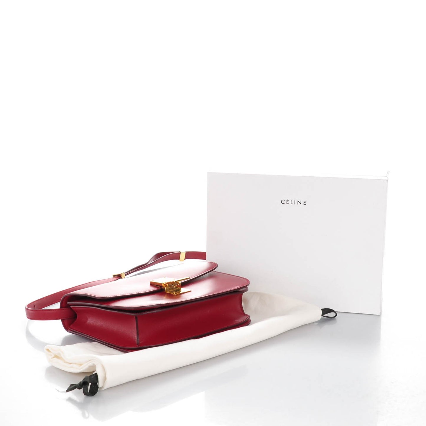 Smooth Calfskin Medium Classic Box Flap Bag Red