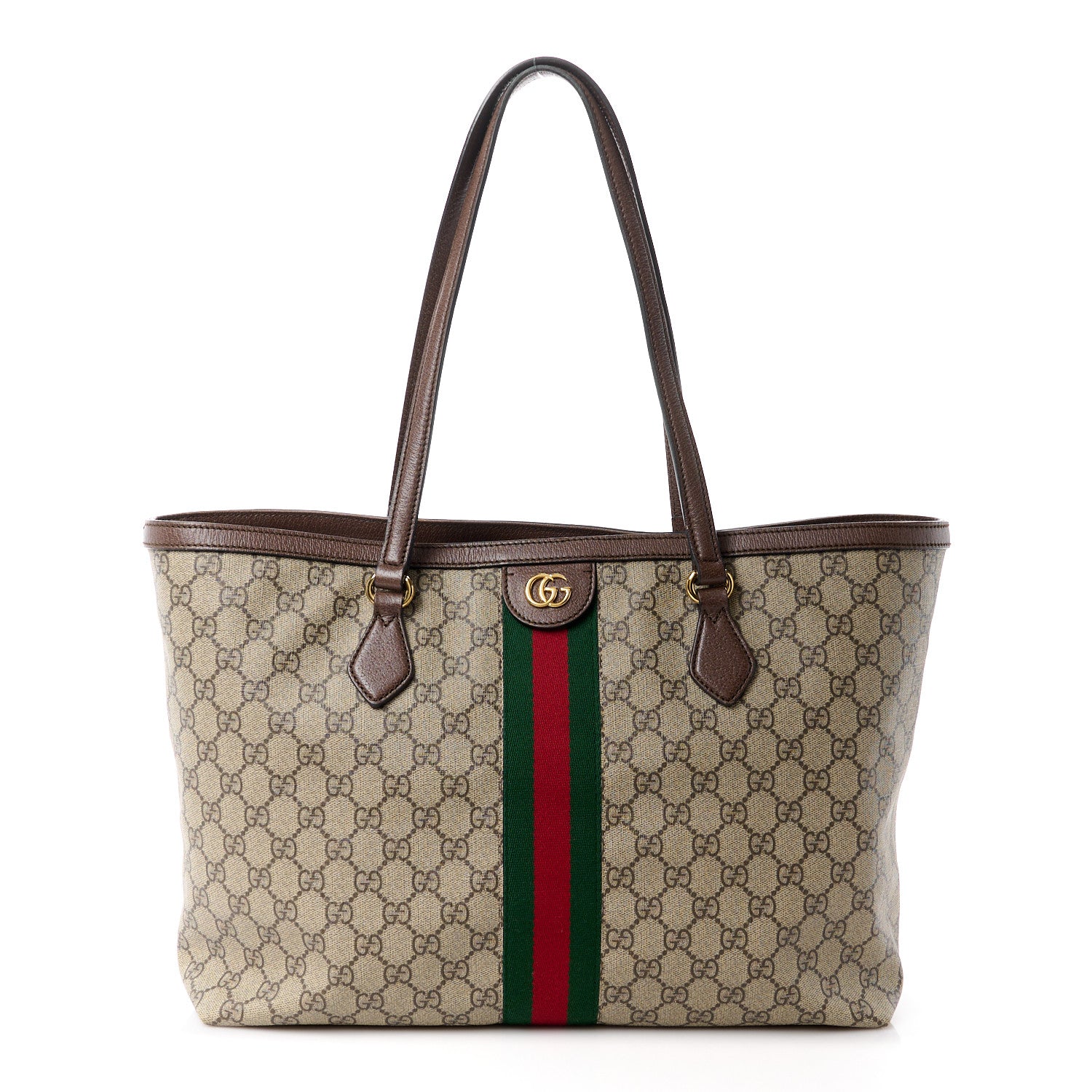 Gucci GG Supreme Monogram Medium Ophidia Shopping Tote Brown 1 of 18