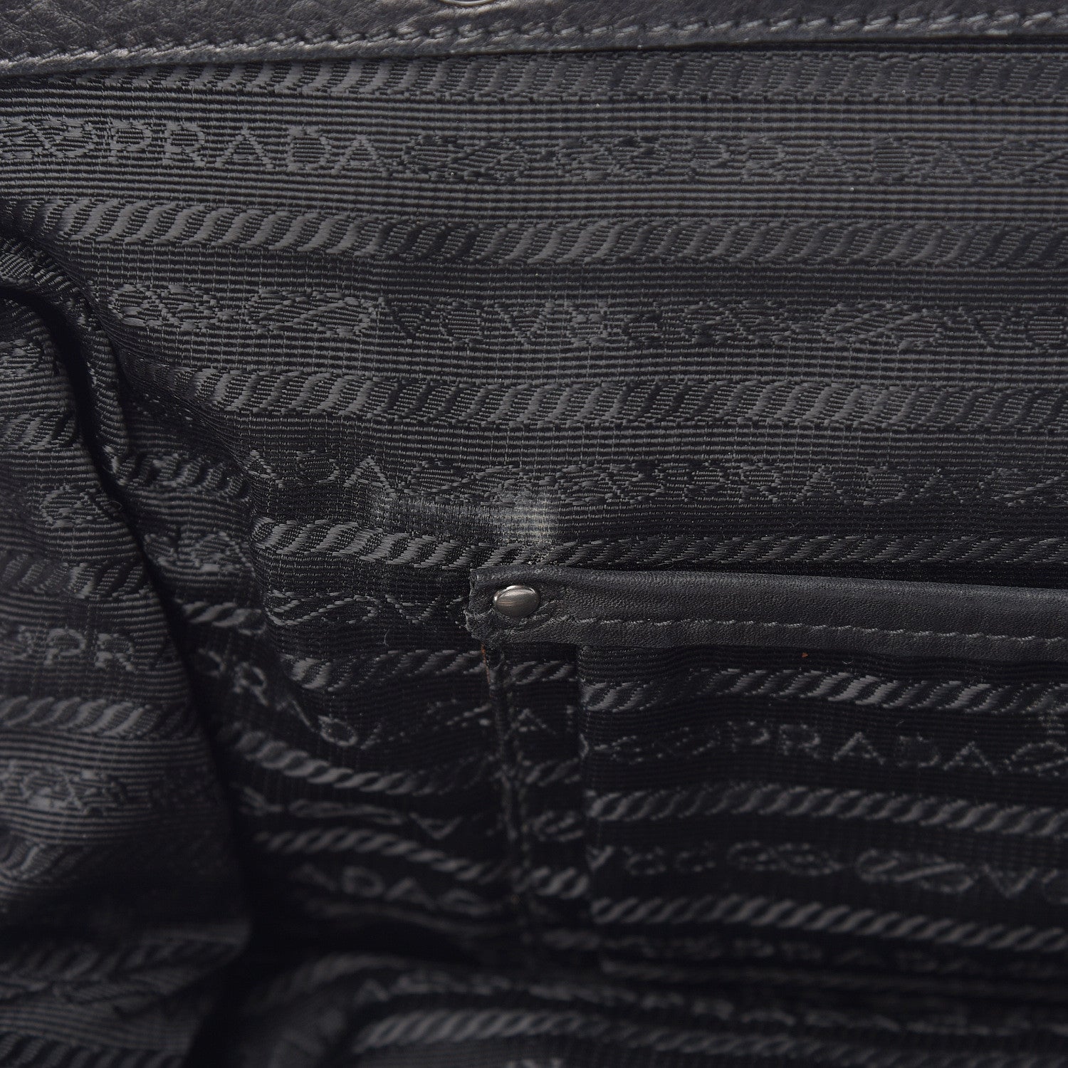 Prada Tessuto Nylon Nappa Braided Gaufre Frame Black 10 of 14