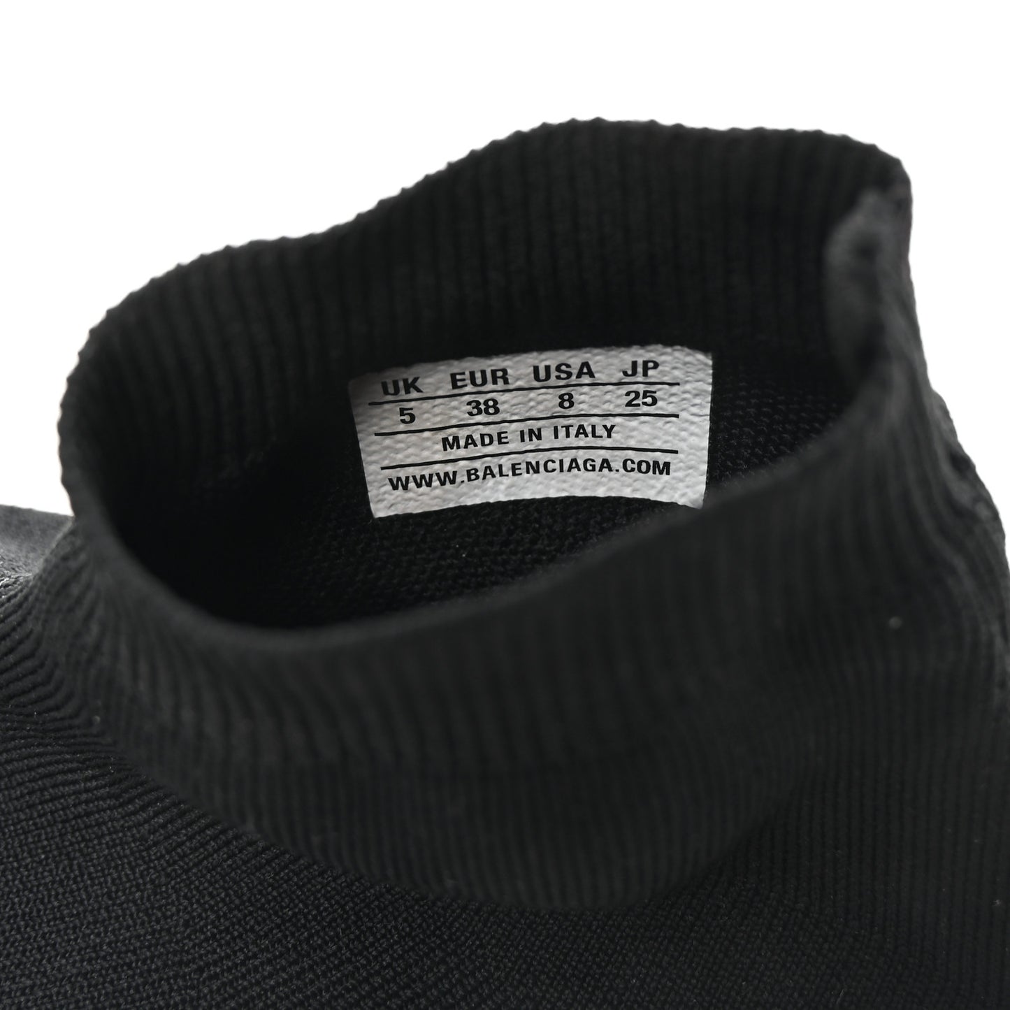 Neoprene Knit Womens Speed Clear Sole Sneakers 38 Black White