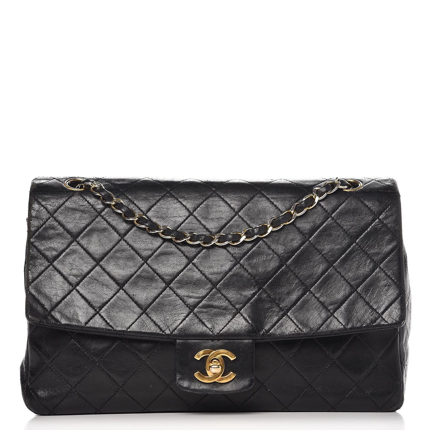 Lambskin Quilted Medium Flap Black