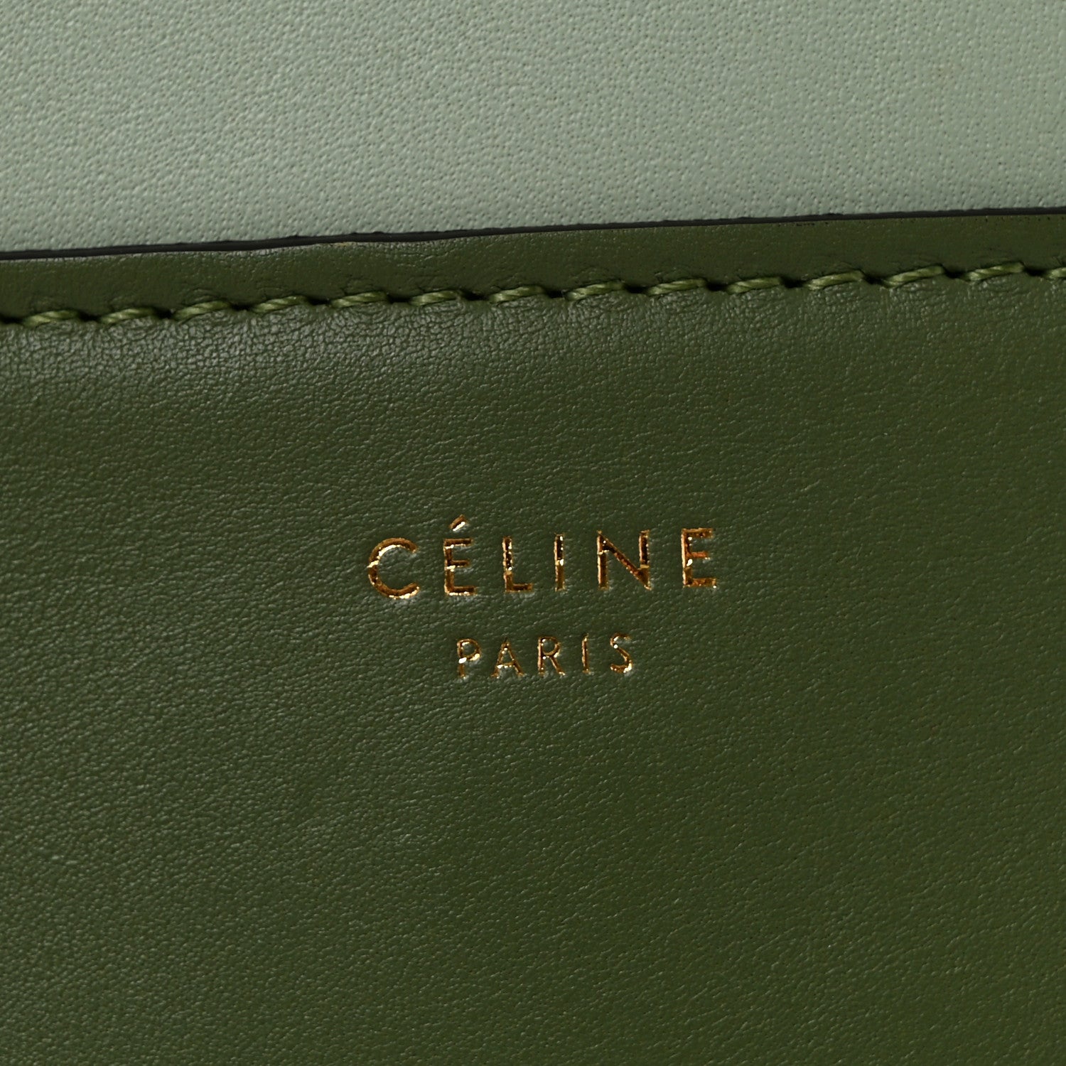 Celine Shiny Smooth Calfskin Medium Frame Shoulder Bag Olive Pastel Green 5 of 12