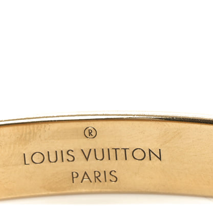 Louis Vuitton Brass Crystal Monogram Nanogram Strass Cuff M Gold 4 of 6