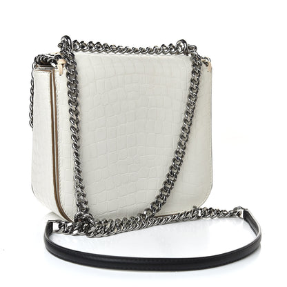 Stella McCartney Embossed Crocodile Effect Medium Falabella Box Shoulder Bag Ivory 3 of 10