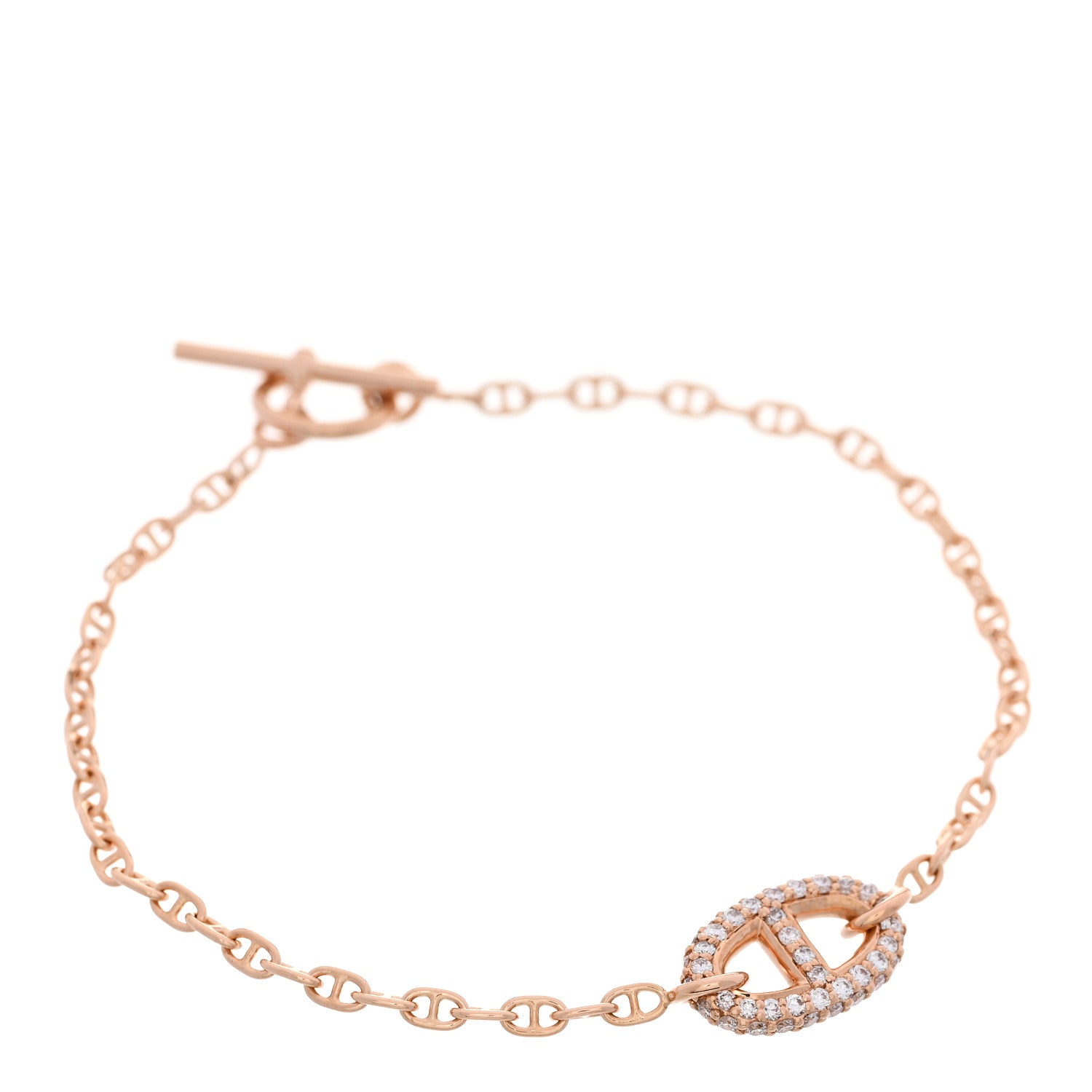 Hermes 18K Rose Gold Diamond Farandole Bracelet ST 1 of 5