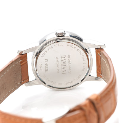 Damiani Stainless Steel Crocodile Diamond 28mm 5P D-Side Quartz Watch Camel 4 of 5