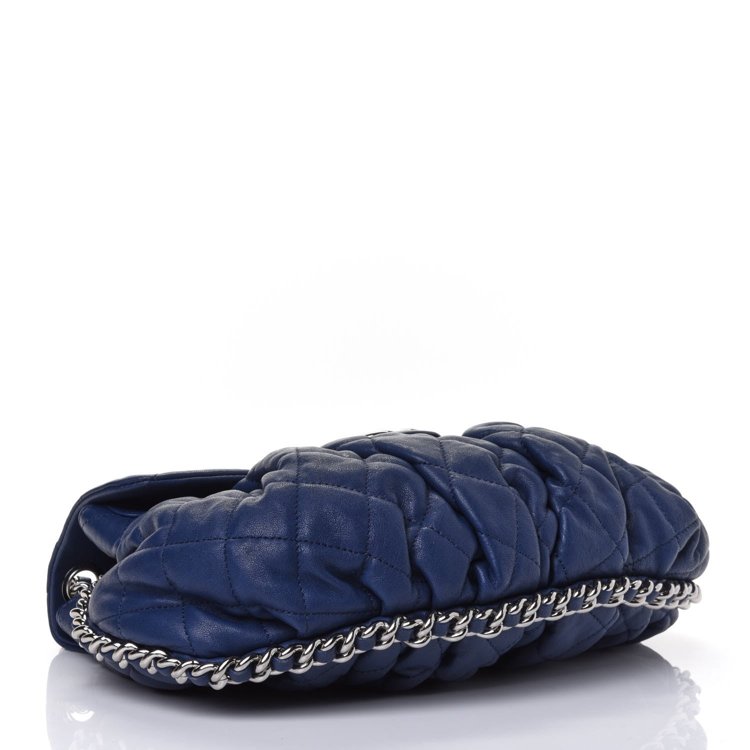Chanel Washed Lambskin Quilted Medium Chain Around Messenger Blue 3 of 4