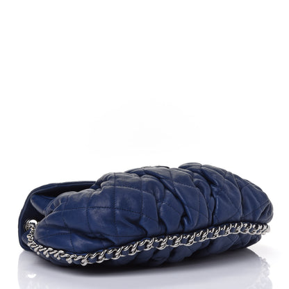 Chanel Washed Lambskin Quilted Medium Chain Around Messenger Blue 3 of 4