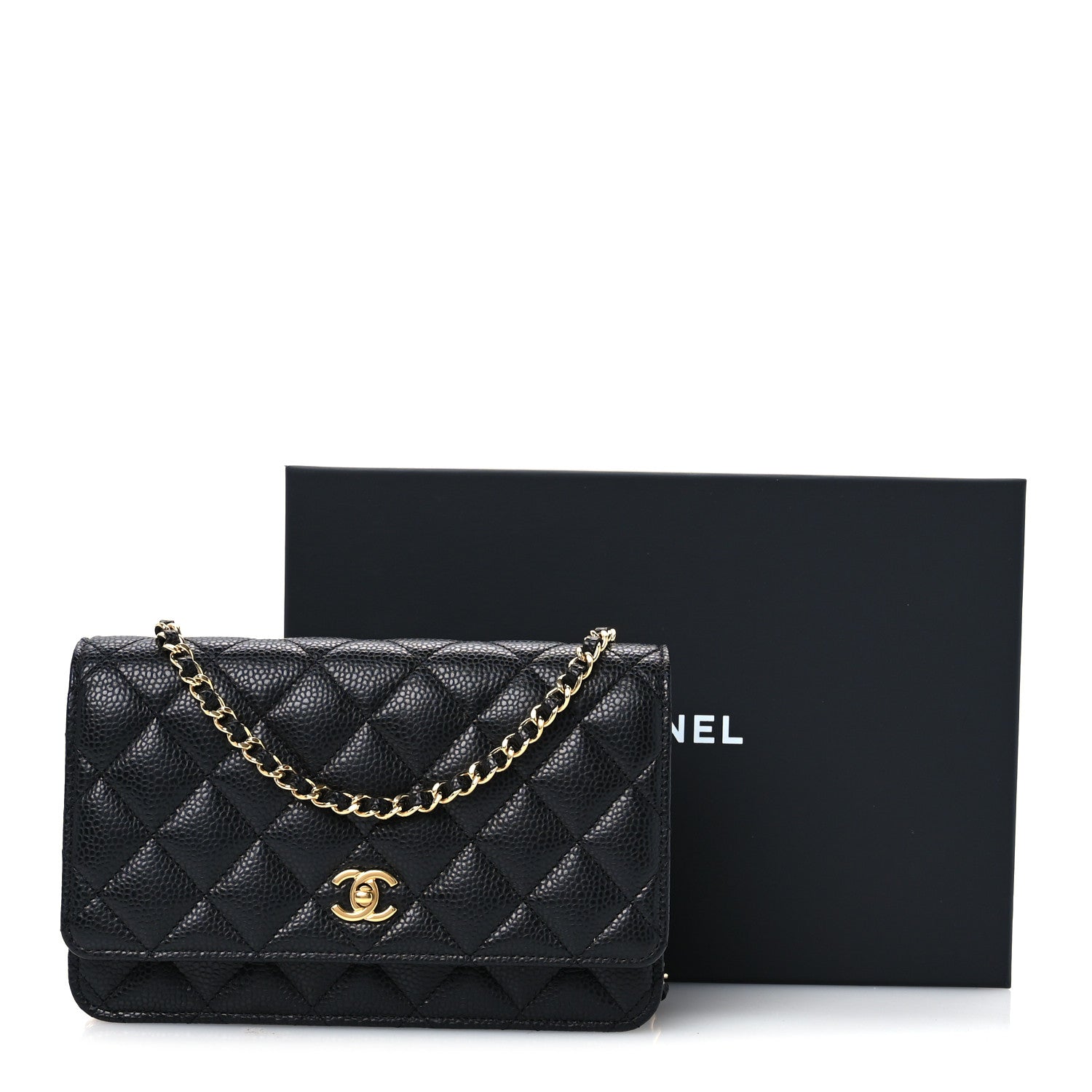 Chanel Caviar Quilted CC Turnlock Wallet On Chain WOC Black 11 of 11