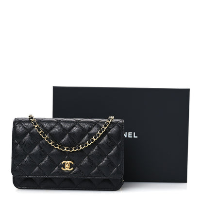 Chanel Caviar Quilted CC Turnlock Wallet On Chain WOC Black 11 of 11
