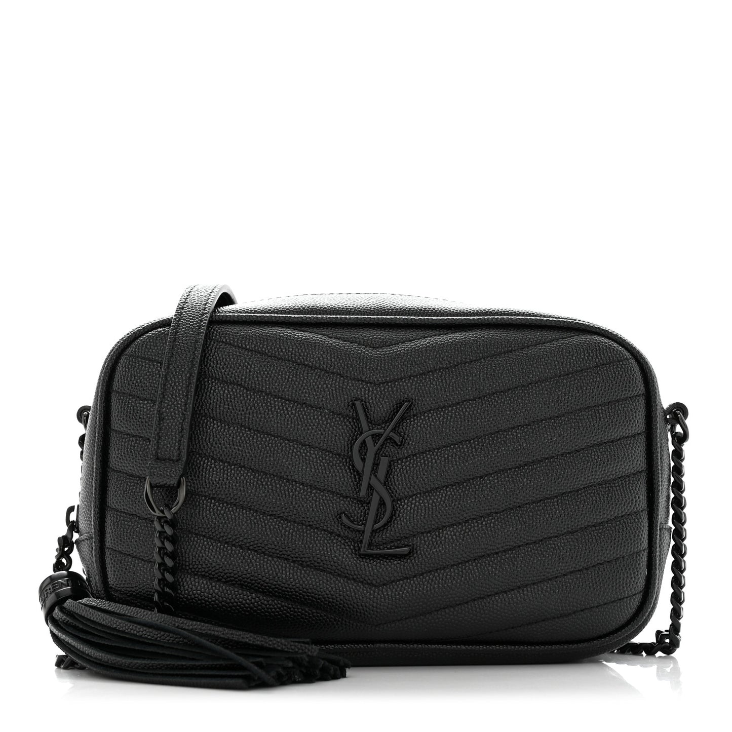 Grain De Poudre Matelasse Monochrome Monogram Mini Lou Camera Bag Black