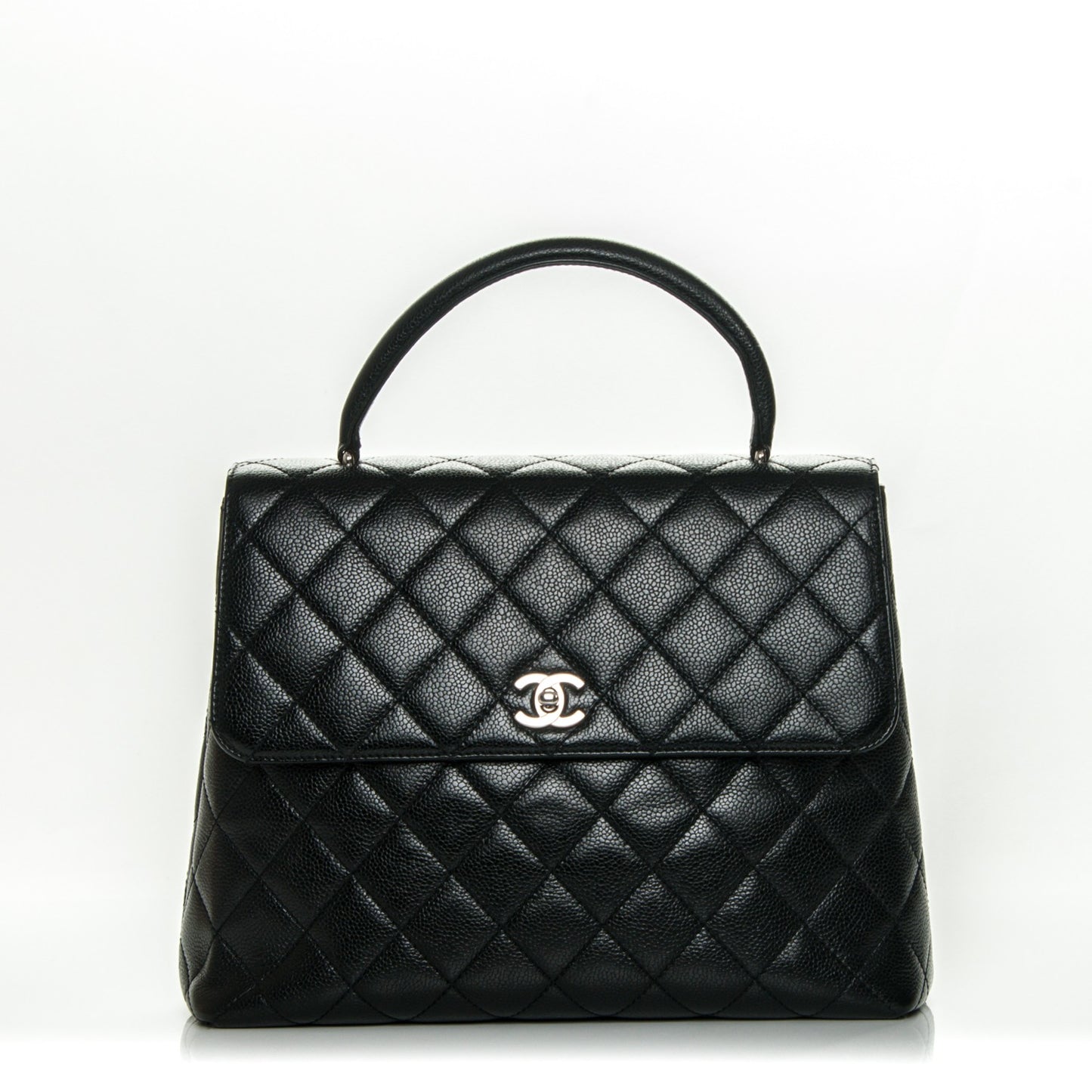 Caviar Quilted Jumbo Kelly Flap Black