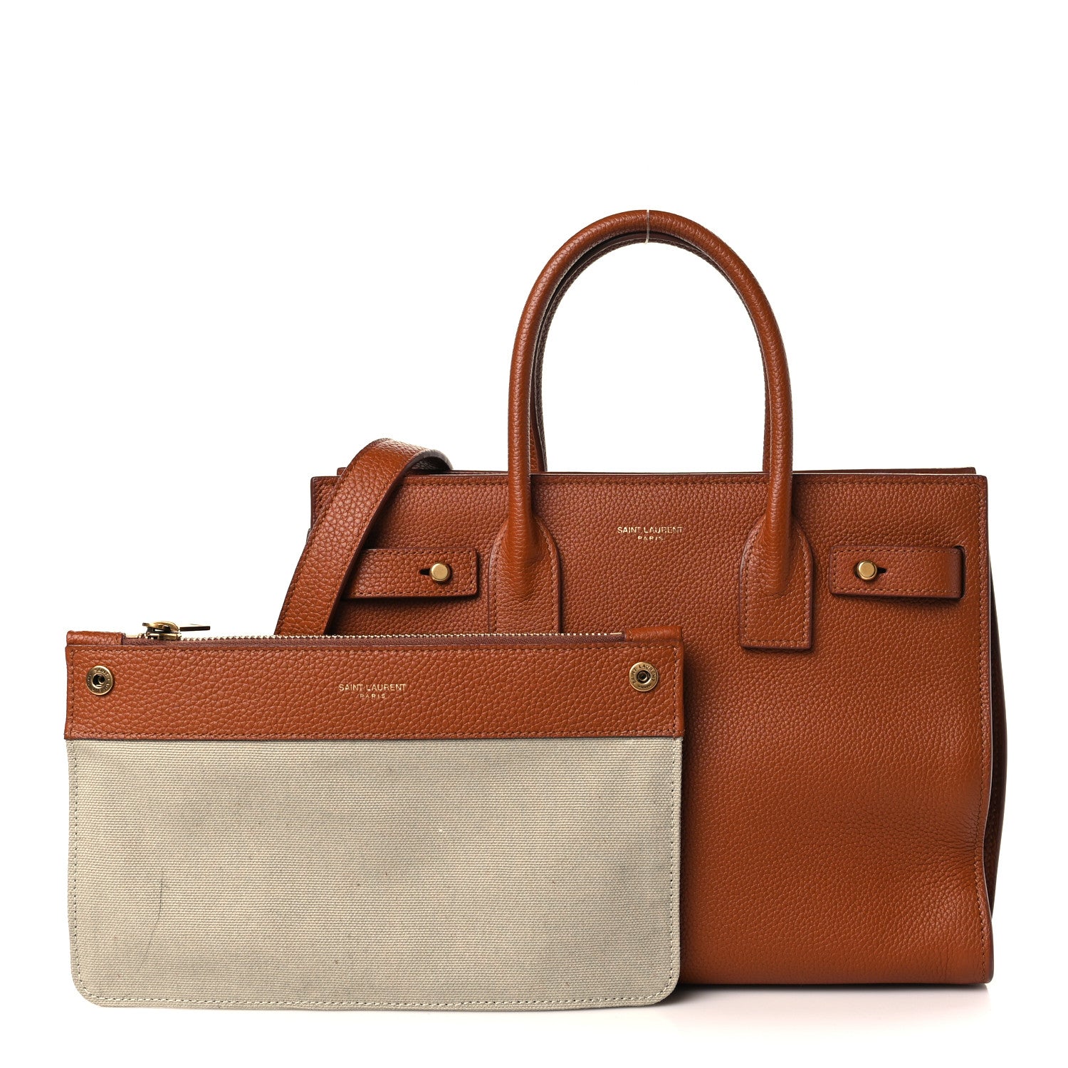 Saint Laurent Grained Calfskin Baby Sac De Jour Supple Canyon 1 of 9