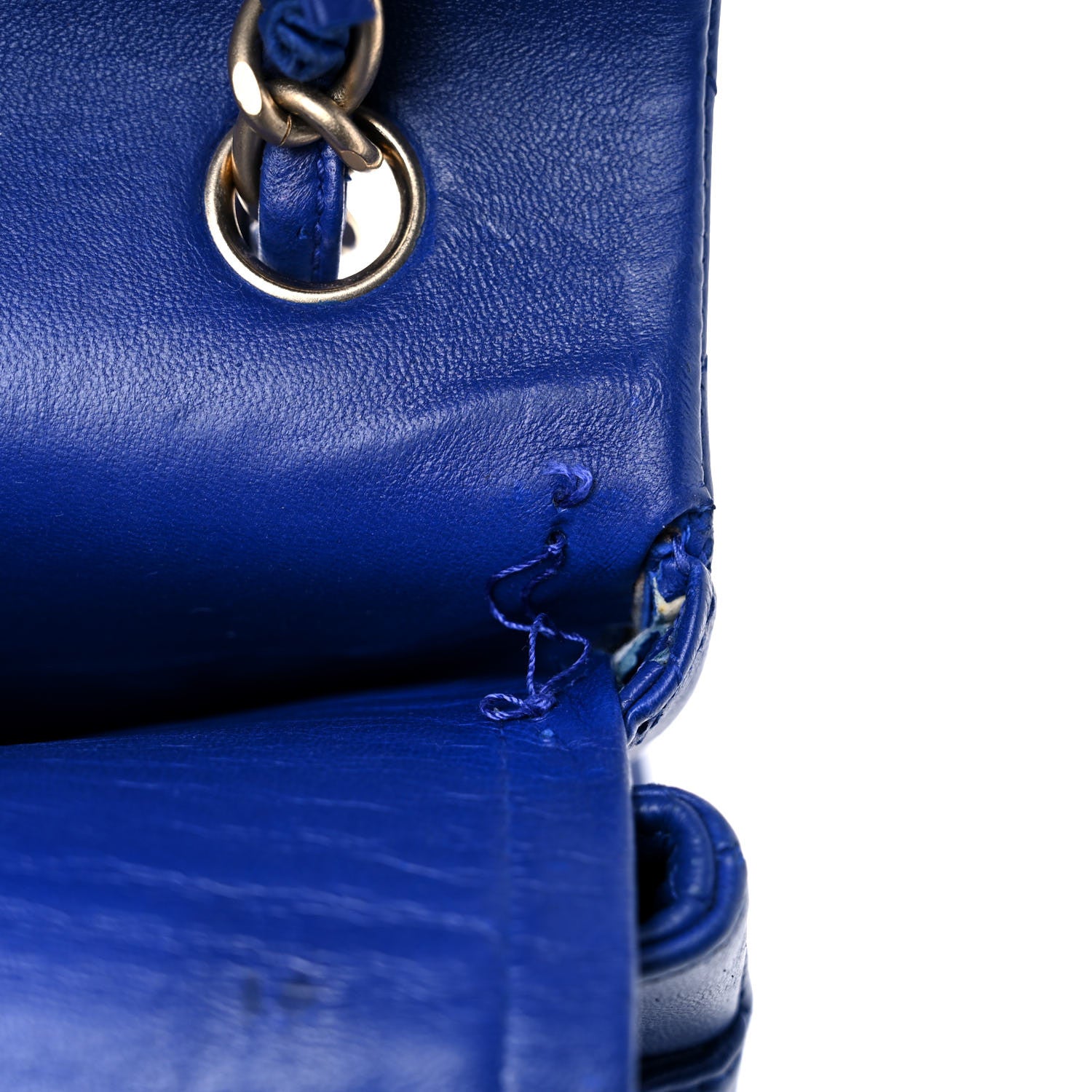 Chanel Lambskin Quilted Jumbo Double Flap Blue 16 of 22