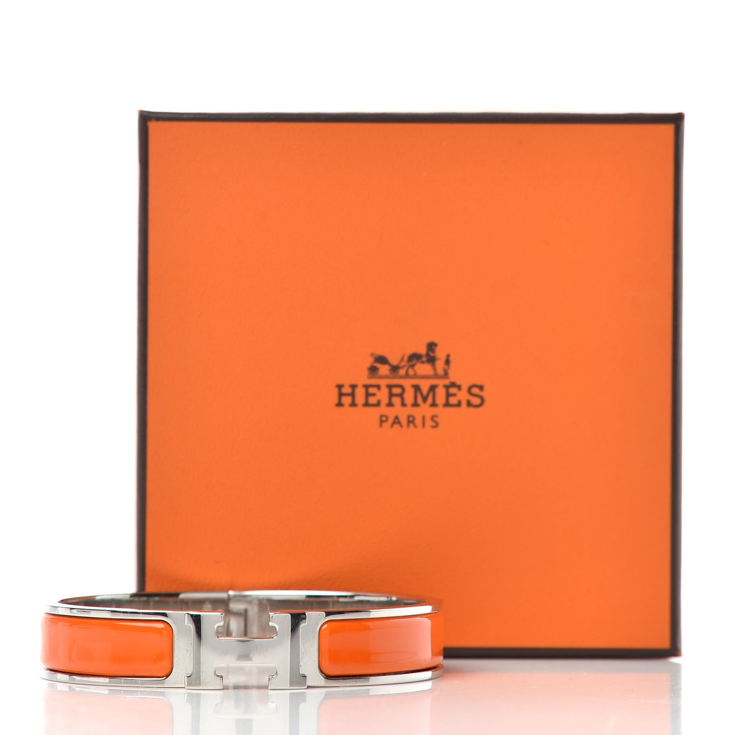 Enamel Narrow Clic Clac H Bracelet GM Orange