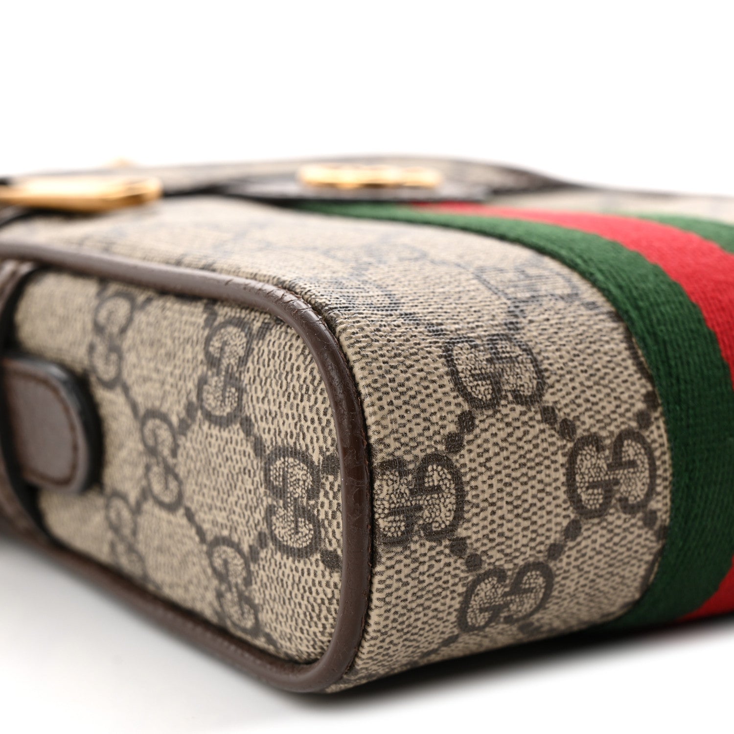 Gucci GG Supreme Monogram Web Mini Ophidia Messenger Brown 9 of 10