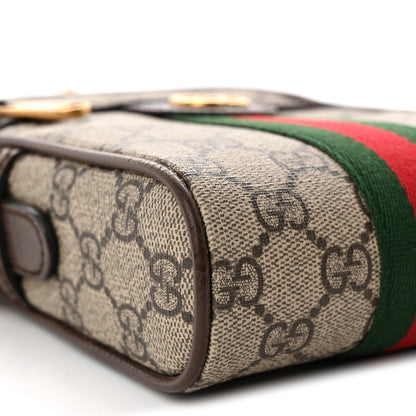Gucci GG Supreme Monogram Web Mini Ophidia Messenger Brown 9 of 10