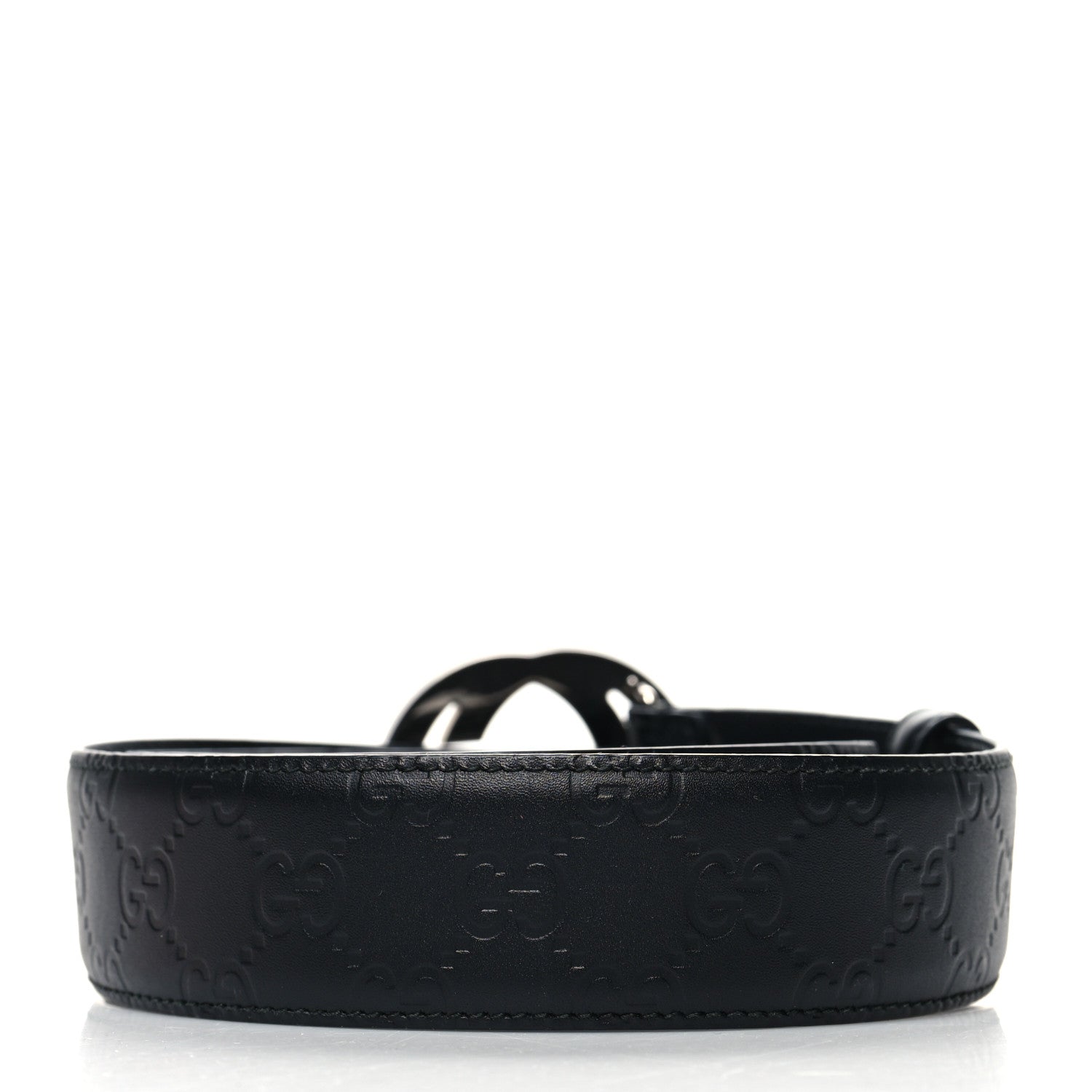 Gucci Guccissima Signature Interlocking G 40mm Belt 80 32 Black 2 of 6