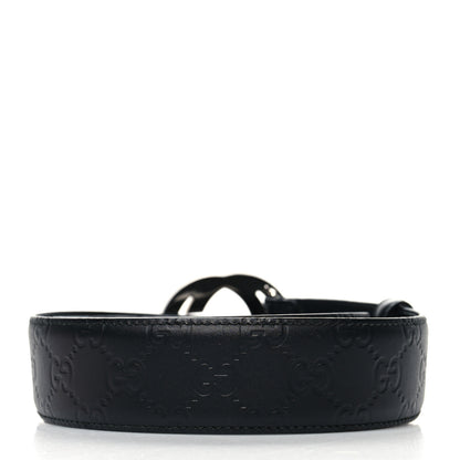 Gucci Guccissima Signature Interlocking G 40mm Belt 80 32 Black 2 of 6