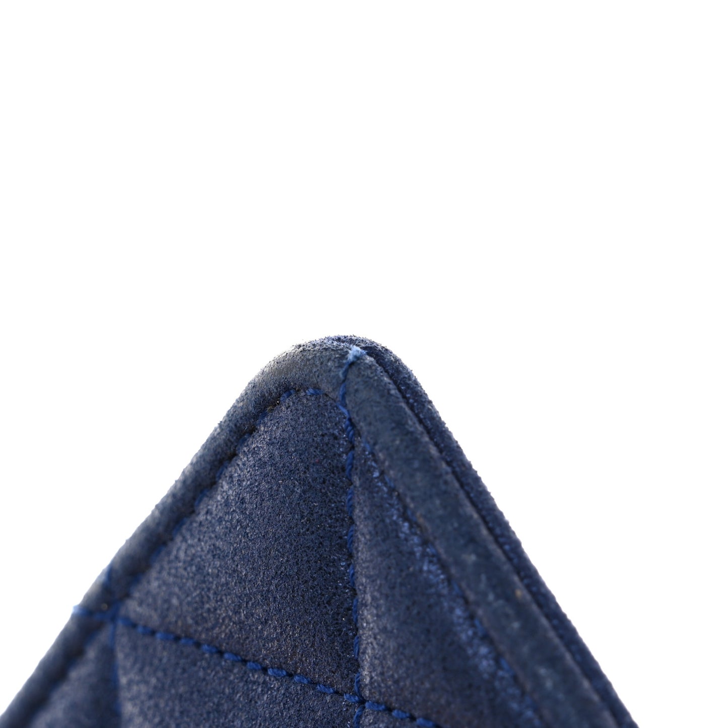 Iridescent Calfskin Quilted CC Large Gusset Flap Wallet Blue