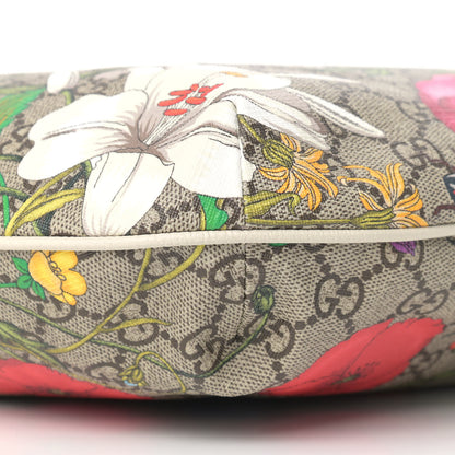 Gucci GG Supreme Monogram Flora Web Small Ophidia Half Moon Hobo White 8 of 9