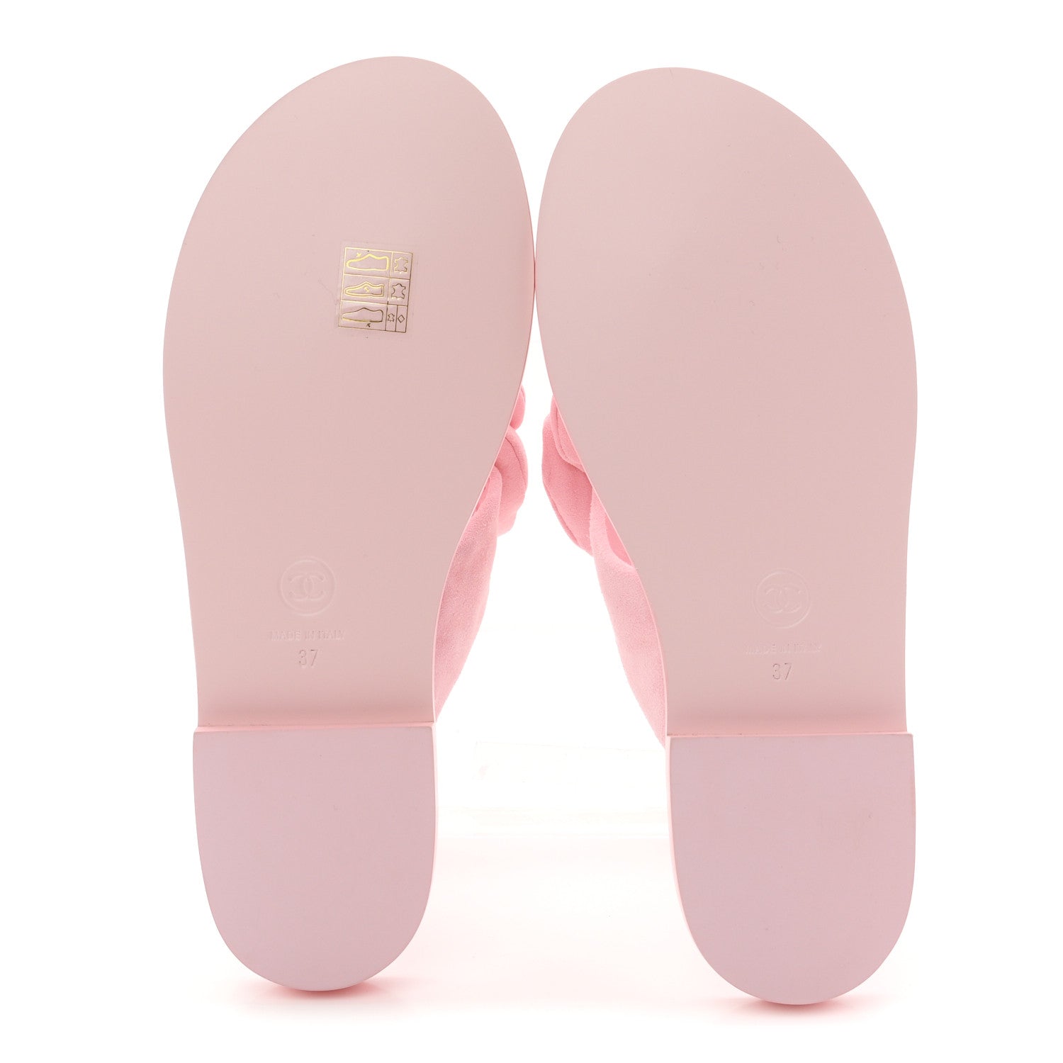 Chanel Suede Pearl Camellia Thong Sandals 37 Light Pink 6 of 10