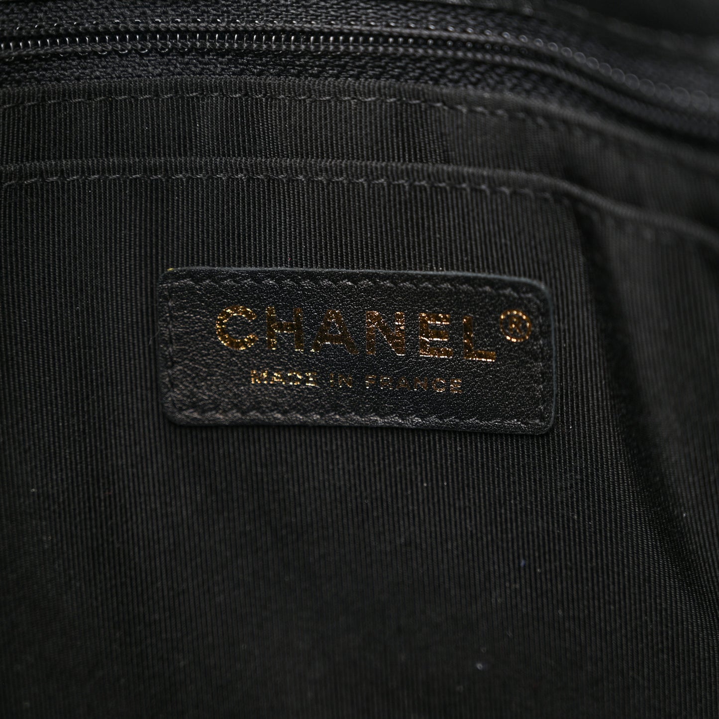 Calfskin Quilted Daily Chevron Drawstring Bag Black