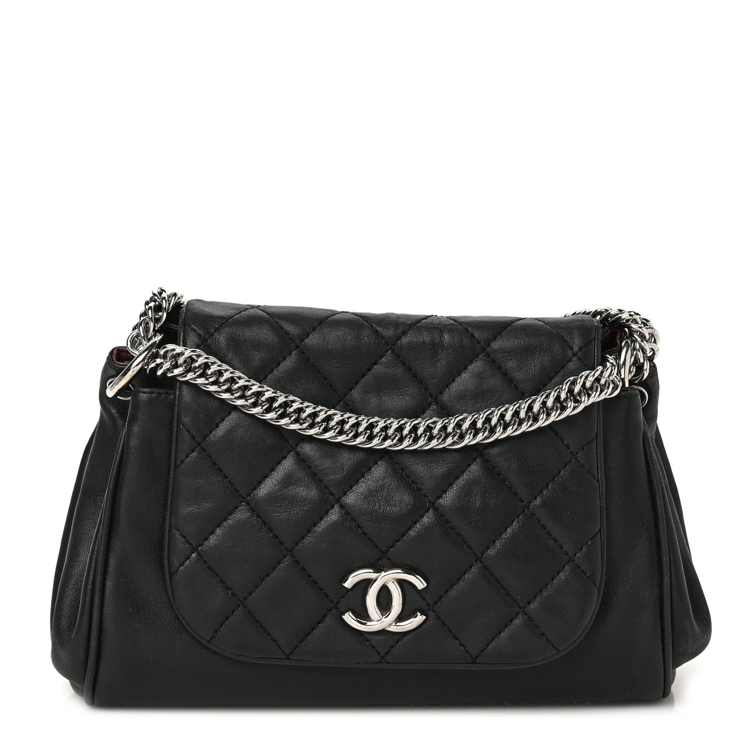 Chanel Washed Lambskin Quilted Bijoux Chain Accordion Flap Black 1 of 10