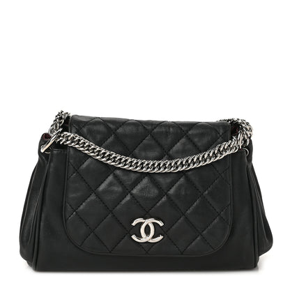 Chanel Washed Lambskin Quilted Bijoux Chain Accordion Flap Black 1 of 10