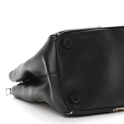 Prada Canvas Calfskin Small City Stitch Tote Black 11 of 16
