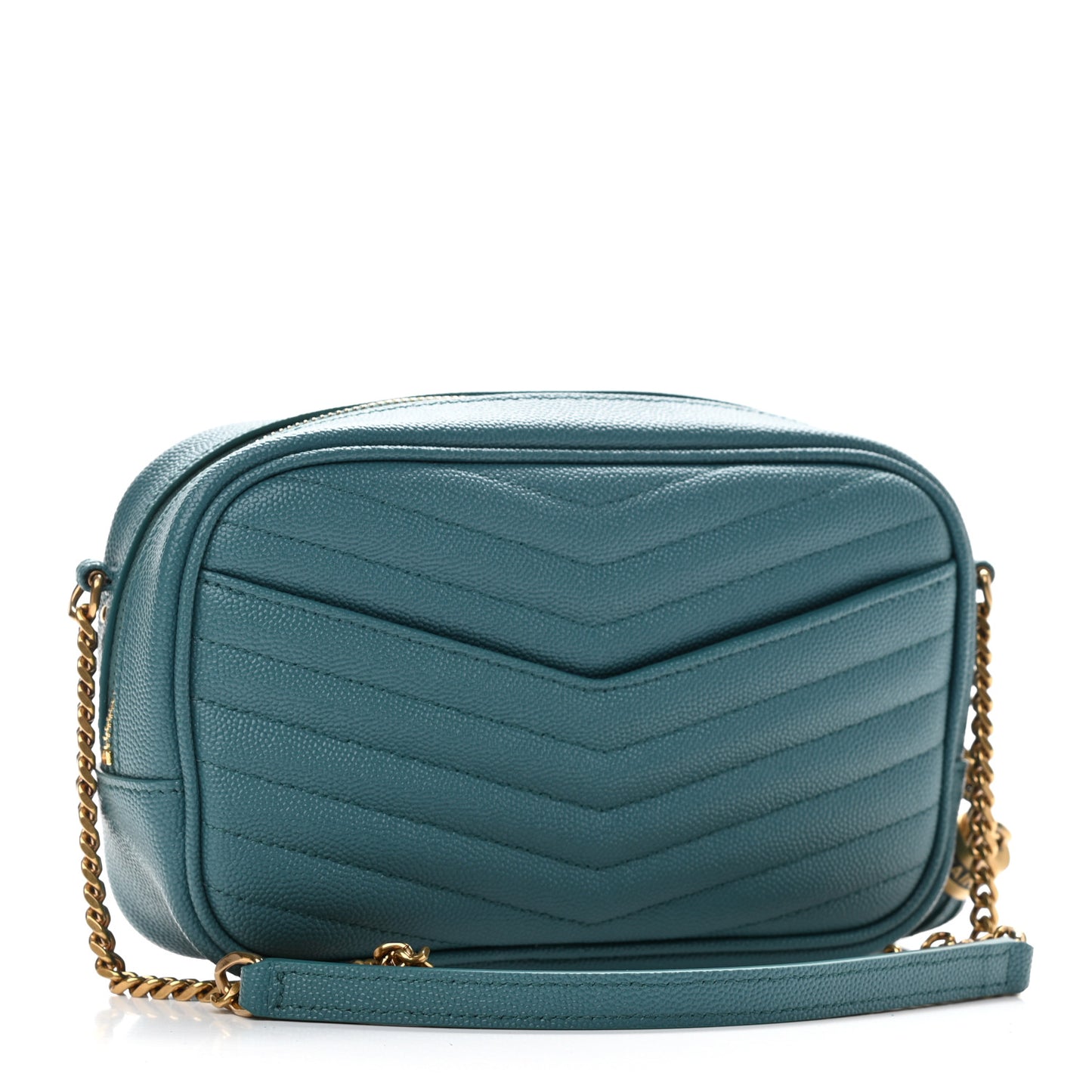 Grain De Poudre Matelasse Monogram Mini Lou Camera Bag Blue Vert