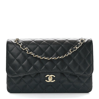 Chanel Caviar Quilted Jumbo Double Flap Black 1 of 14