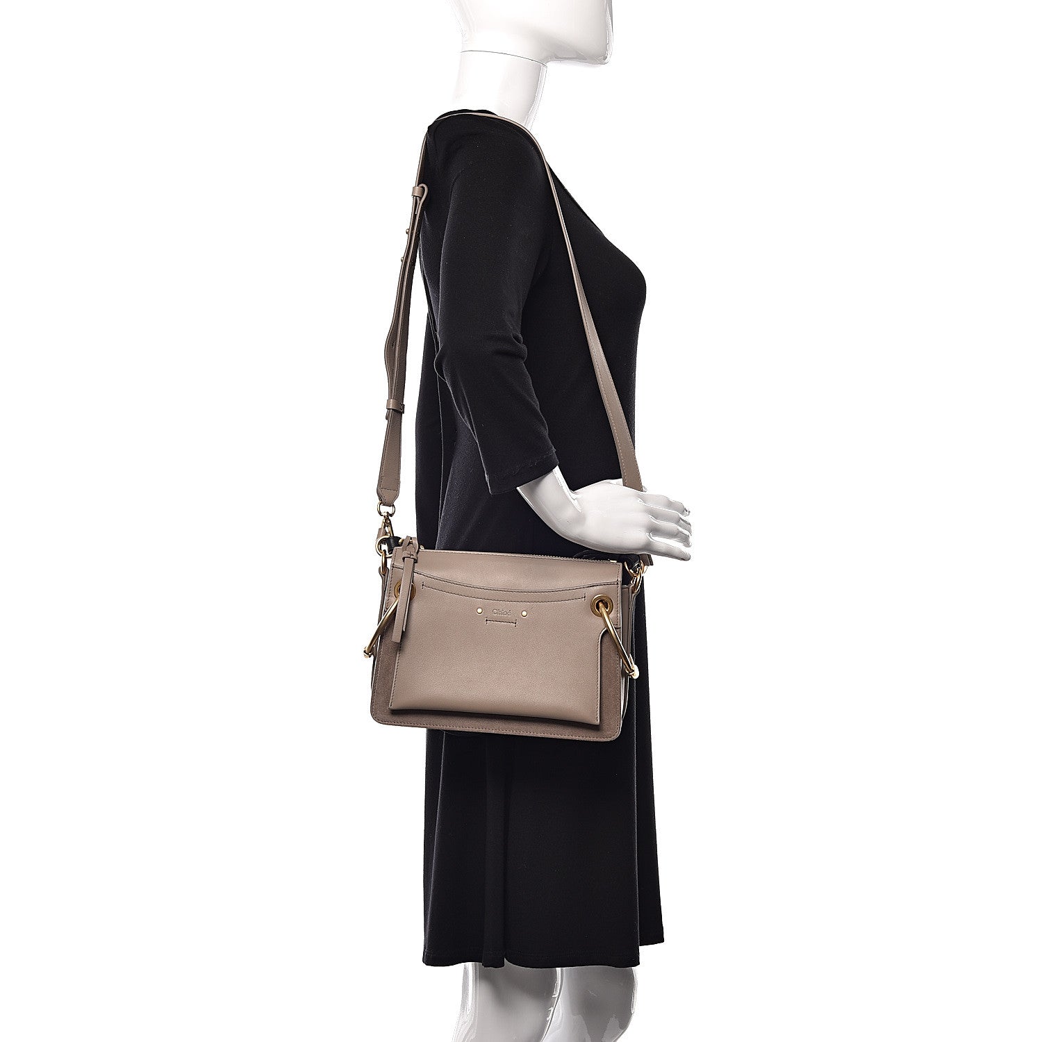 Chloe Calfskin Suede Small Roy Bag Motty Grey 2 of 16