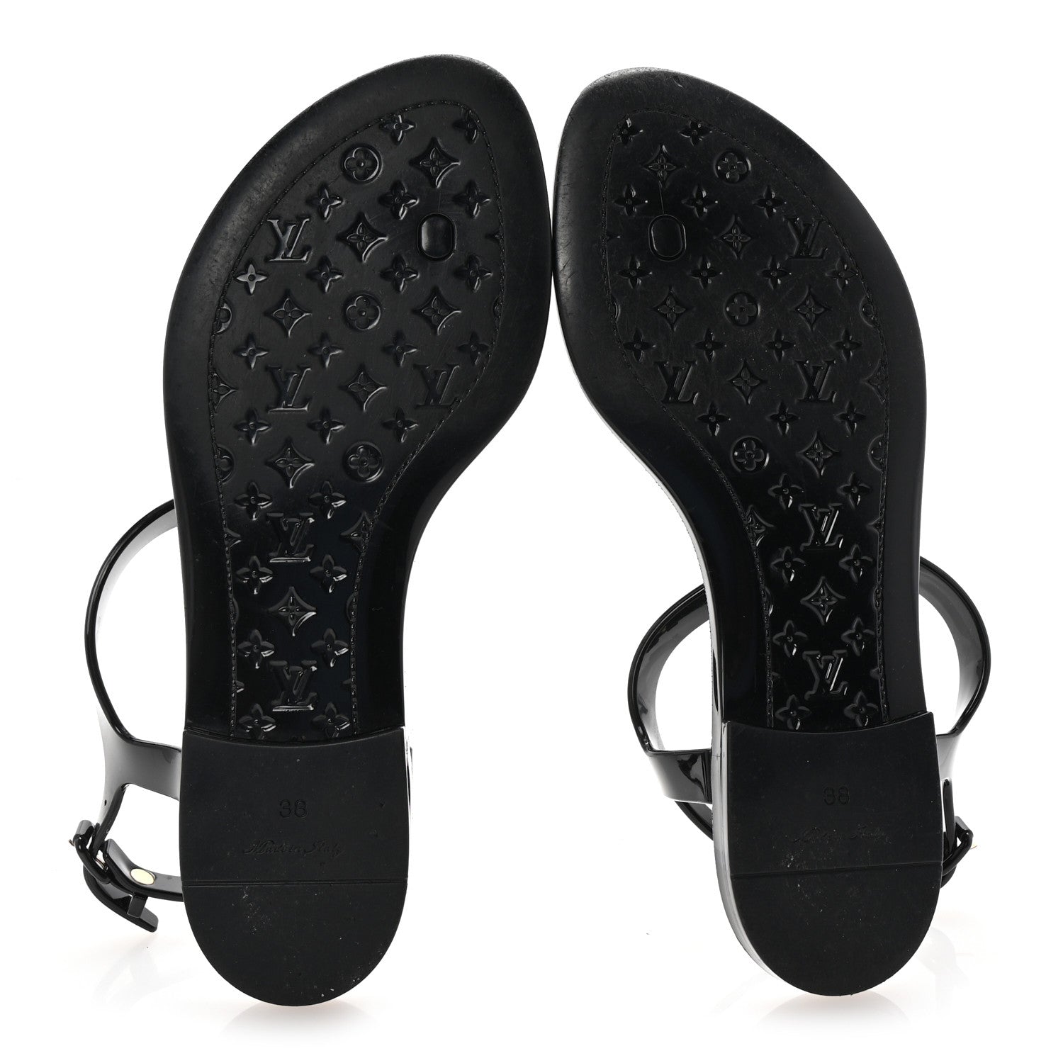 Louis Vuitton Rubber Bikini Thong Flat Sandals 38 Black 6 of 8