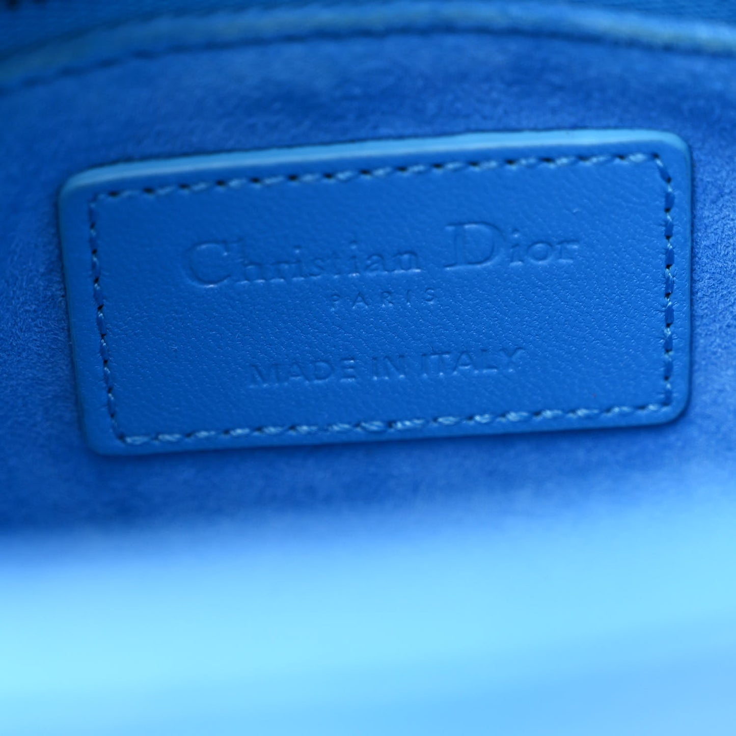 Lambskin Cannage Small Lady Dior Bright Blue