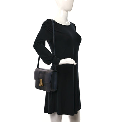 Celine Lizard Medium Classic Box Flap Bag Navy 2 of 9