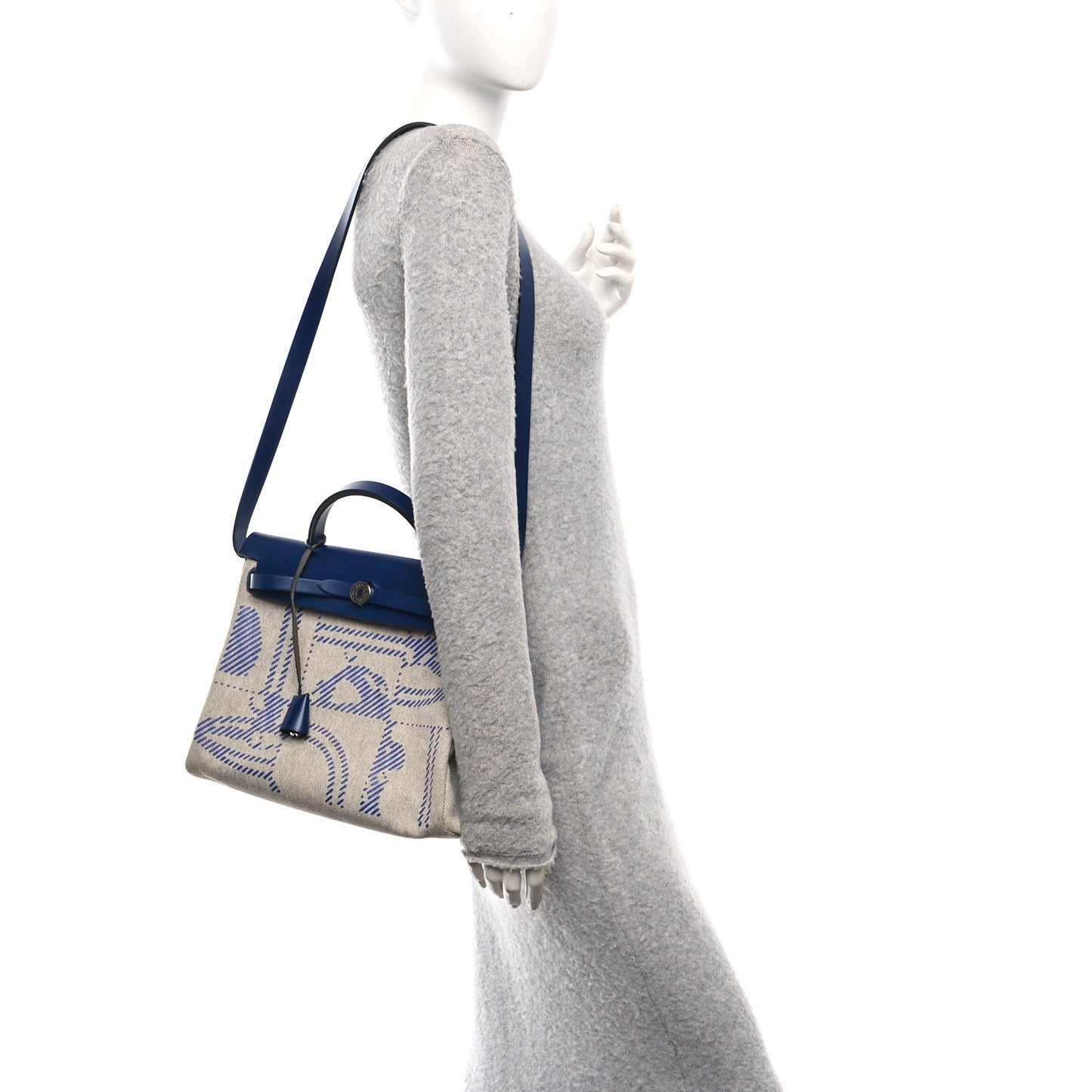 Vache Hunter Toile H Brides de Gala Herbag Zip Retourne 31 PM Bleu De France Ecru Black Bleu Saphir