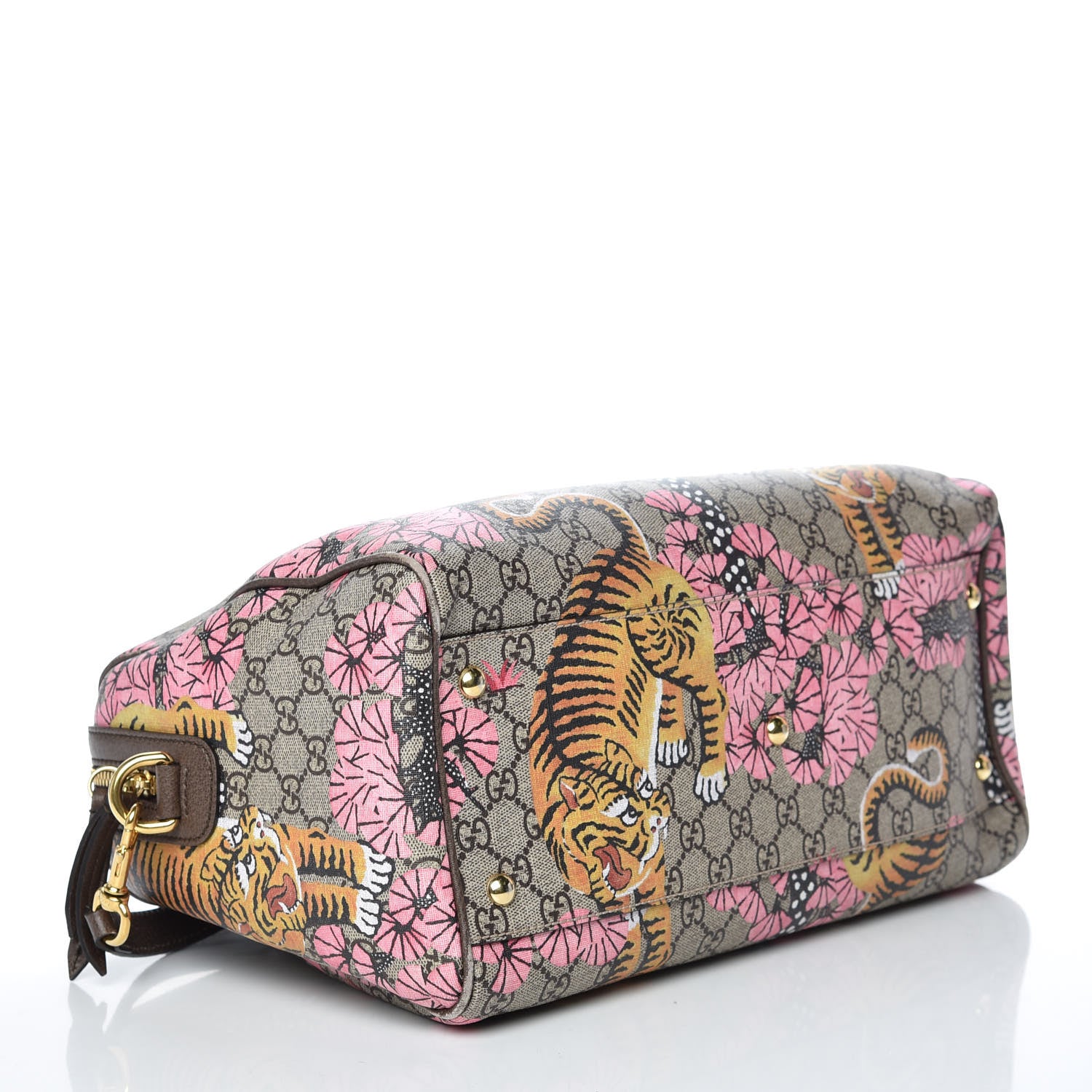 Gucci GG Supreme Monogram Bengal Medium Boston Beige PInk 4 of 13
