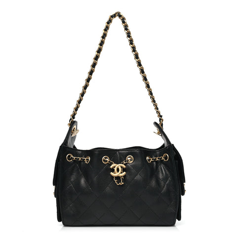 Caviar Quilted Mini Chanel 25 Handbag Black