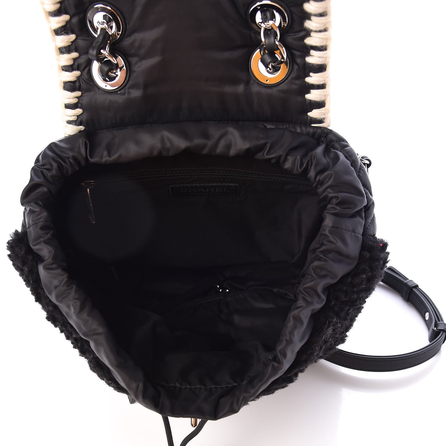 Chanel Wool Nylon Quilted Coco Neige Backpack Black 5 of 10