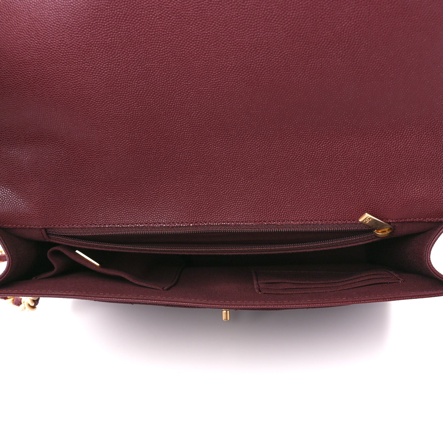 Chanel Caviar Quilted Large Top Handle Flap Burgundy 4 of 10