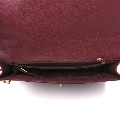 Chanel Caviar Quilted Large Top Handle Flap Burgundy 4 of 10