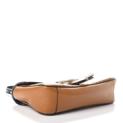 Gucci Vintage Effect Calfskin Matelasse Diagonal Small Torchon GG Marmont Shoulder Bag Cognac Black 4 of 9