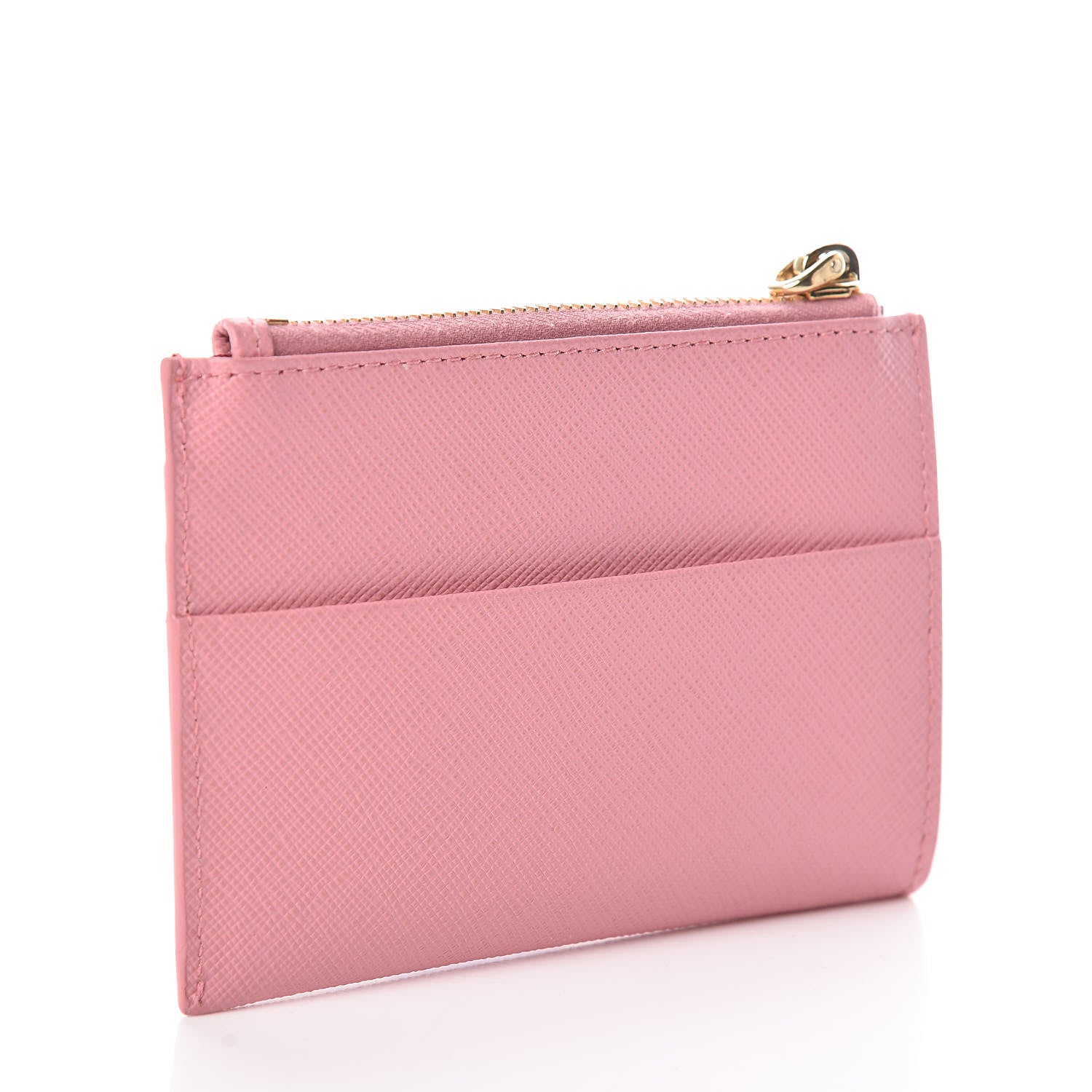 Prada Saffiano Metal Zip Card Holder Peonia 3 of 7