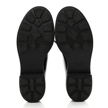 Prada Spazzolato Rois Monolith 55mm Derby Loafers 39.5 Black White 5 of 10