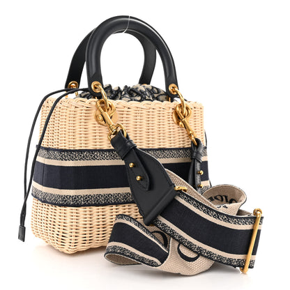 Christian Dior Wicker Oblique Medium Lady Dior Bag Blue 3 of 9