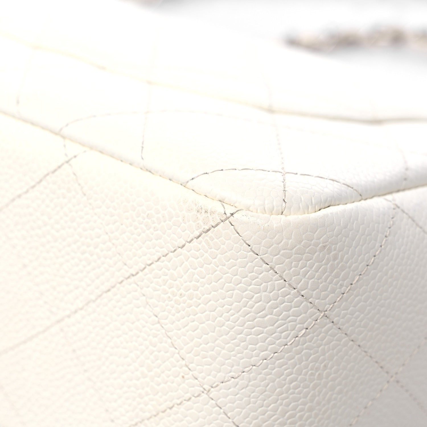 Chanel Caviar Quilted Jumbo Single Flap White 11 of 18