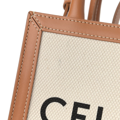 Celine Canvas Calfskin Mini Vertical Cabas Natural Tan 9 of 10