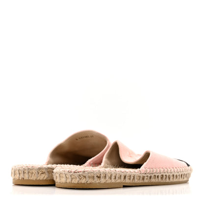 Chanel Denim CC Espadrille Mules 37 Pink Black 5 of 13