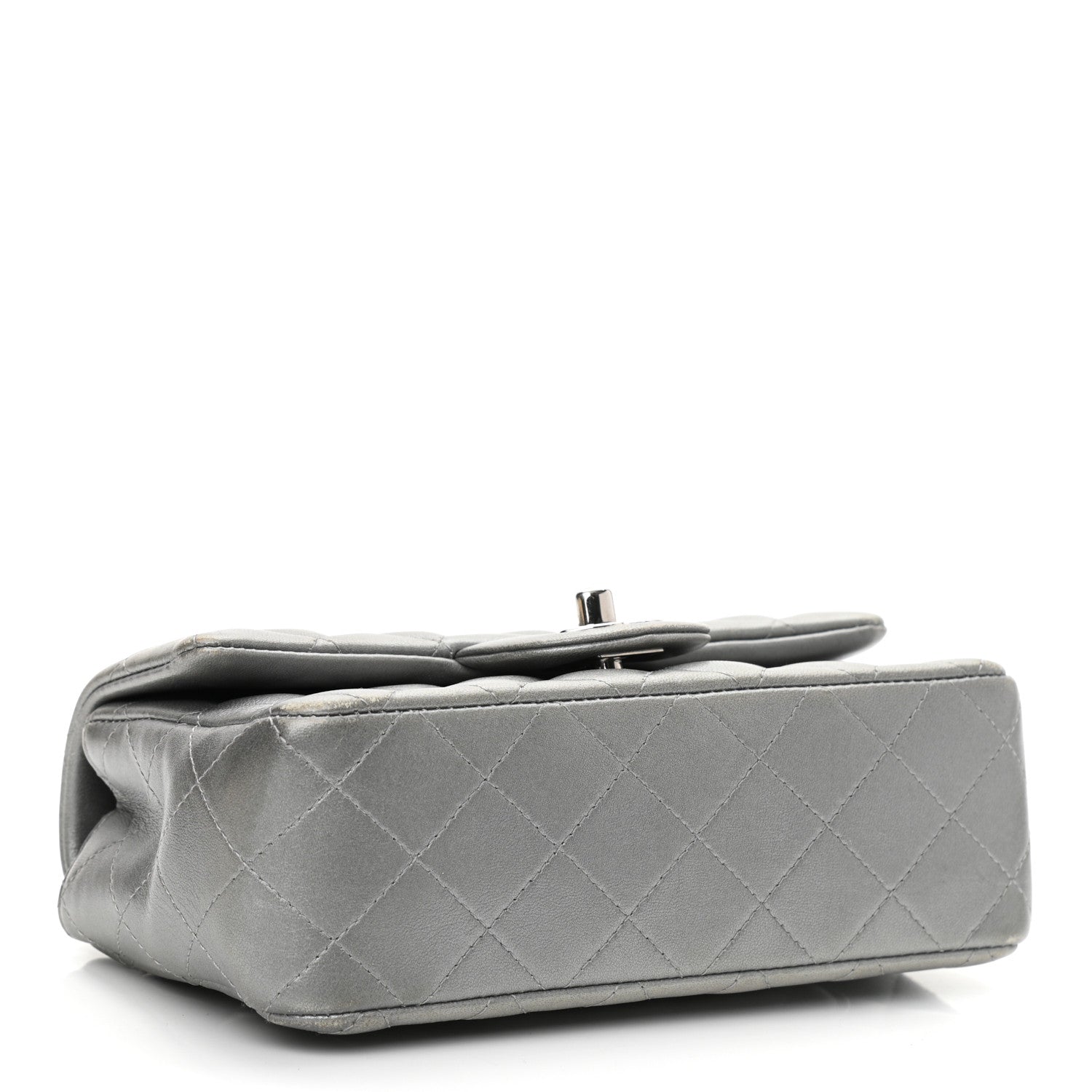 Chanel Metallic Lambskin Quilted Mini Rectangular Flap Silver 4 of 14